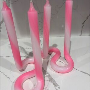 Twist Candle Sticks By Lex Pott – Pink & white qty#2 new